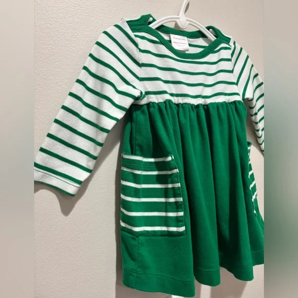 Hanna Andersson Christmas Winter Green White Peppermint Dress, 12-18 Months - Picture 3 of 14